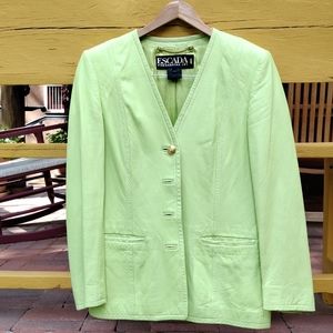 Soft Green Leather Escada Jacket